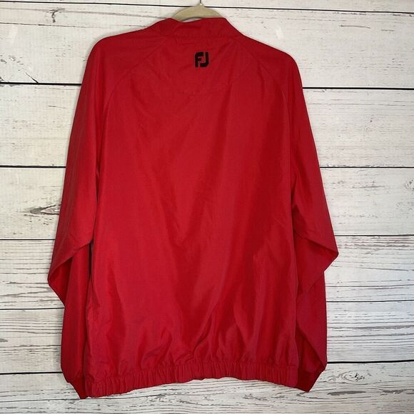 FOOTJOY Size‎ Large 1/2 Zip Red Performance Pullover Jacket Golf Windshrt Lined - Picture 9 of 10